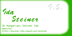 ida steiner business card